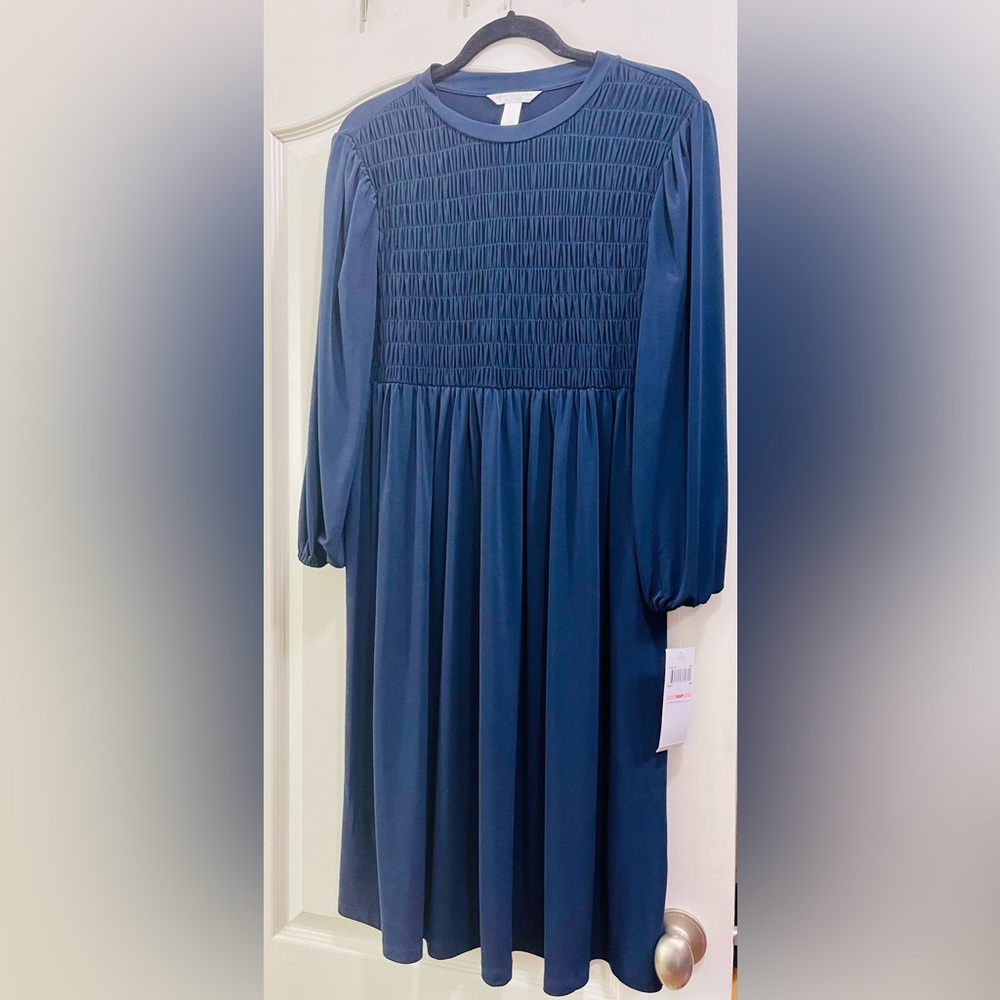 London Times, Navy Dress, size 10 Petite, new.